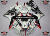 White, Red and Black Fairing Kit for a 2017 and 2018 BMW S1000RR motorcycle