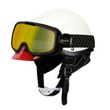 White & Red Retro Open Face 3/4 Beasley Motorcycle Helmet is brought to you by KingsMotorcycleFairings.com