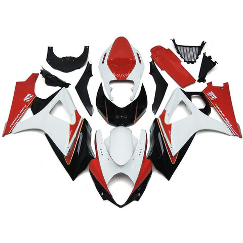 Suzuki GSXR1000 (2007-2008) White, Red, Black & Gold Fairings