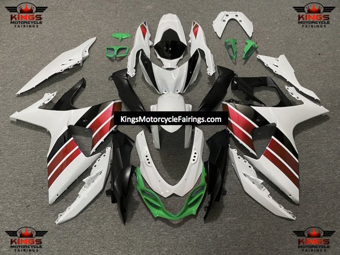 Suzuki GSXR1000 (2009-2016) White, Red, Black & Green Fairings