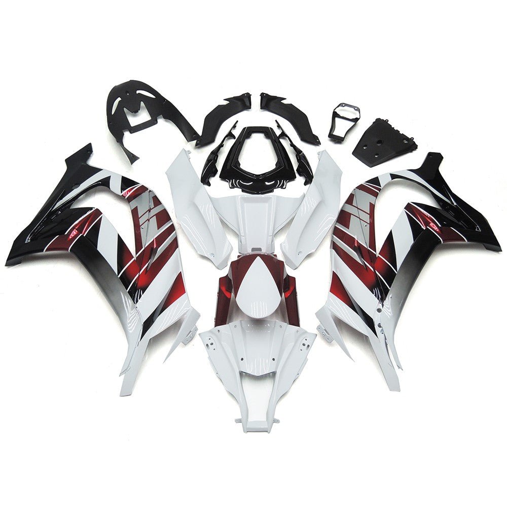 White, Red, Black and Silver Fairing Kit for a 2016, 2017, 2018, 2019 & 2020 Kawasaki Ninja ZX-10R motorcycle