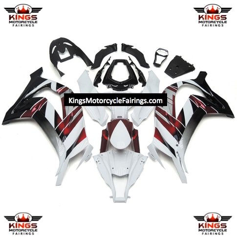 Fairing Kit for a Kawasaki Ninja ZX10R (2016-2020) White, Red, Black & Silver