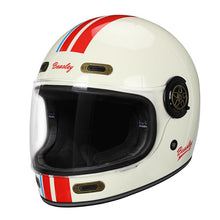 White, Red & Blue Striped Beasley Motorcycle Helmet from KingsMotorcycleFairings.com