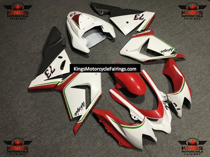 White, Red, Green and Black Fairing Kit for a 2004 & 2005 Kawasaki ZX-10R motorcycle
