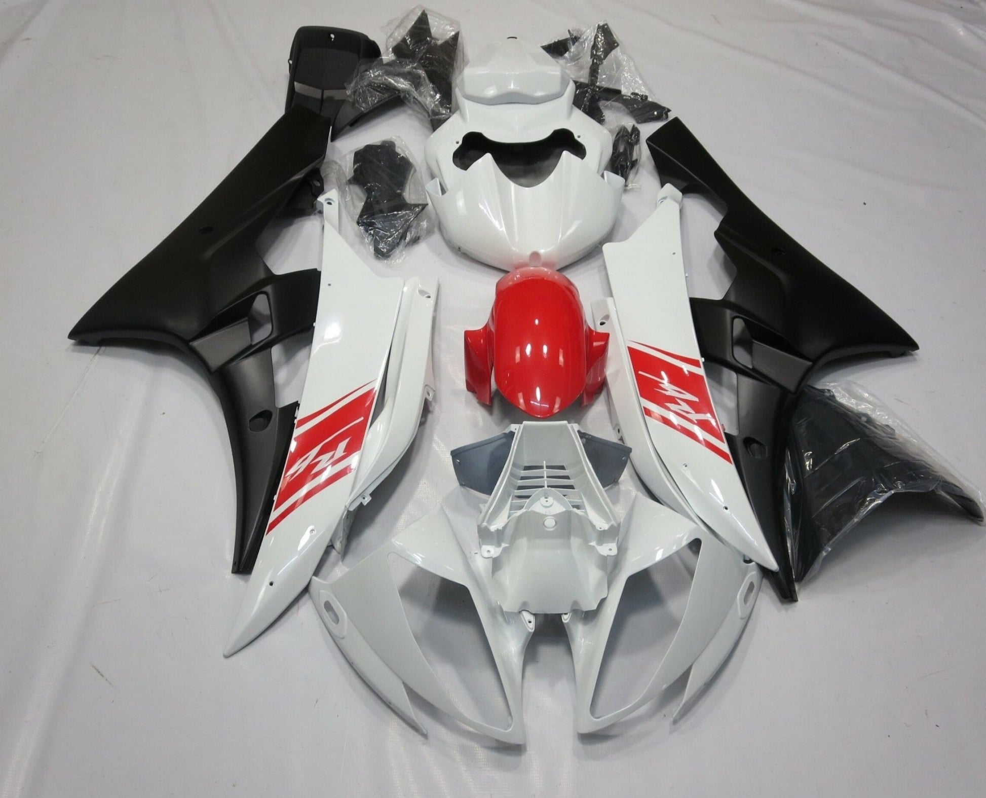 Yamaha YZF-R6 (2006-2007) White, Red & Matte Black Fairings