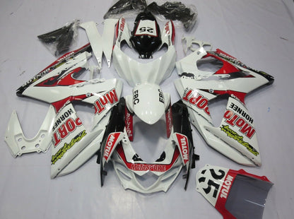 White, Red and Black Motul Fairing Kit for a 2009, 2010, 2011, 2012, 2013, 2014, 2015 & 2016 Suzuki GSX-R1000 motorcycle