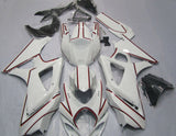 White, Red and Black Pinstripe Fairing Kit for a 2007 & 2008 Suzuki GSX-R1000 motorcycle