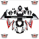White, Red and Black Yoshimura Fairing Kit for a 2011, 2012, 2013, 2014, 2015, 2016, 2017, 2018, 2019, 2020 & 2021 Suzuki GSX-R750 motorcycle