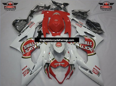 Suzuki GSXR1000 (2005-2006) White, Red & Gold Lucky Strike Fairings