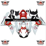 Suzuki GSXR600 (2011-2023) White, Red & Gold Lucky Strike Fairings at KingsMotorcycleFairings.com