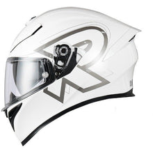 White & Silver Ryzen Motorcycle Helmet at KingsMotorcycleFairings.com