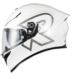 White & Silver Ryzen Motorcycle Helmet at KingsMotorcycleFairings.com