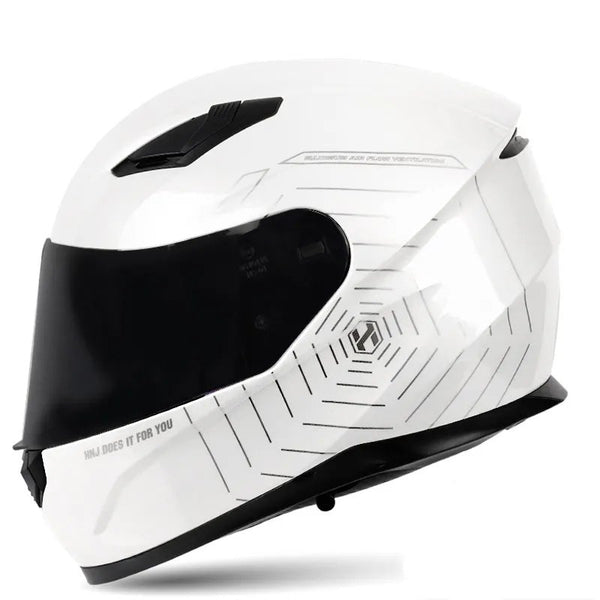White and Silver Spider Web HNJ Full-Face Motorcycle Helmet is brought to you by KingsMotorcycleFairings.com