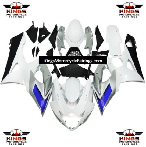 Suzuki GSXR1000 (2005-2006) White, Silver, Blue & Black Fairings