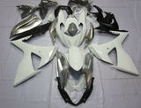 White, Silver and Black Fairing Kit for a 2009, 2010, 2011, 2012, 2013, 2014, 2015 & 2016 Suzuki GSX-R1000 motorcycle