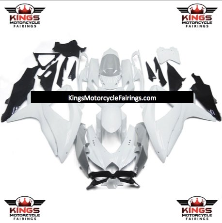 Suzuki GSXR600 (2008-2010) White, Silver & Black Fairings