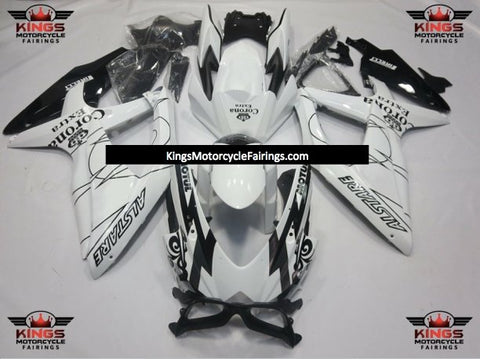 Suzuki GSXR600 (2008-2010) White & Black Tribal Corona Fairings