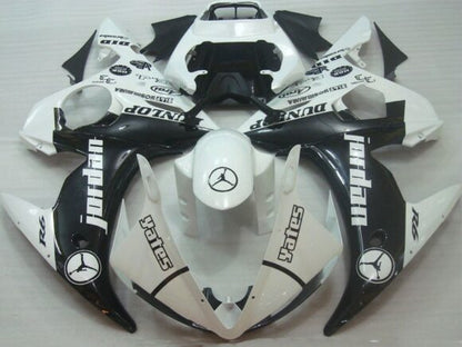 White and Black Jordan Fairing Kit for a 2003 & 2004 Yamaha YZF-R6 motorcycle