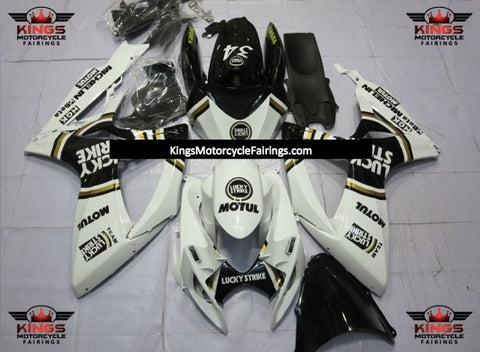 Suzuki GSXR750 (2006-2007) White, Black & Gold Lucky Strike Fairings