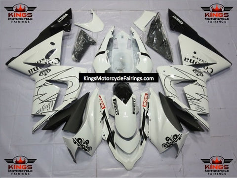 Fairing kit for a Kawasaki ZX10R (2004-2005) White & Black Tribal Corona