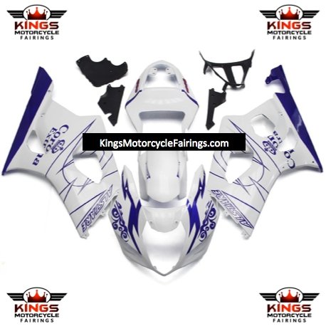 Suzuki GSXR1000 (2003-2004) White & Blue Corona Fairings