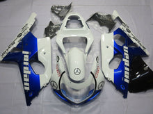 White and Blue Jordan Fairing Kit for a 2000, 2001 & 2002 Suzuki GSX-R1000 motorcycle