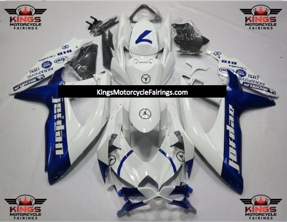 Suzuki GSXR750 (2008-2010) White & Blue Jordan Fairings