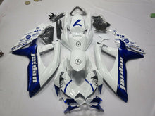White and Blue Jordan Fairing Kit for a 2008, 2009 & 2010 Suzuki GSX-R750 motorcycle