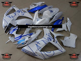 White and Blue Tribal Corona Fairing Kit for a 2006 & 2007 Suzuki GSX-R600 motorcycle