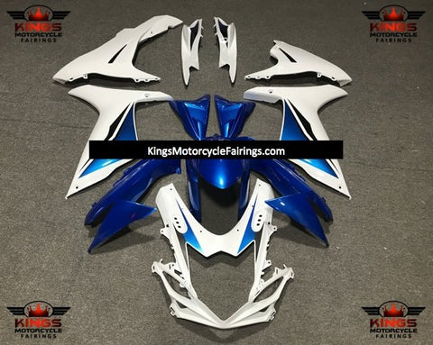 Suzuki GSXR750 (2011-2023) White & Blue Fairings