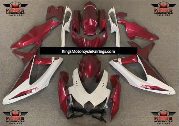 Suzuki GSXR750 (2008-2010) White & Dark Red Fairings