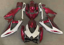 White and Dark Red Fairing Kit for a 2008, 2009, & 2010 Suzuki GSX-R600 motorcycle