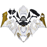 White and Gold Tribal Corona Fairing Kit for a 2005 & 2006 Suzuki GSX-R1000 motorcycle