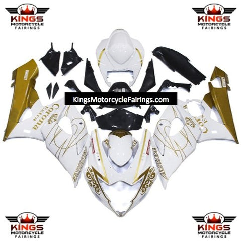 Suzuki GSXR1000 (2005-2006) White & Gold Tribal Corona Fairings