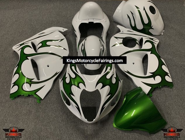 Suzuki GSXR1300 Hayabusa (1999-2007) White & Green Tribal Fairings