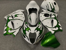 White and Green Tribal Fairing Kit for a 1999, 2000, 2001, 2002, 2003, 2004, 2005, 2006, & 2007 Suzuki GSX-R1300 Hayabusa motorcycle