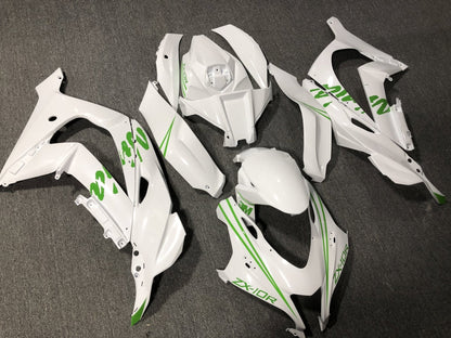 Fairing Kit for a Kawasaki Ninja ZX10R (2016-2020) White & Green