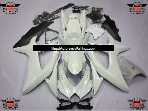 Suzuki GSXR600 (2008-2010) White & Matte Black Fairings