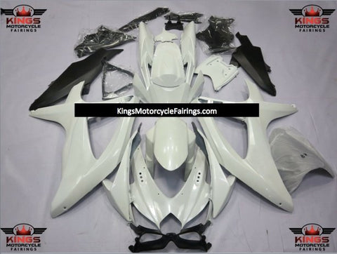 Suzuki GSXR750 (2008-2010) White & Matte Black Fairings