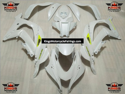 Fairing Kit for a Kawasaki Ninja ZX10R (2016-2020) White & Neon Yellow
