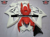 White and Red Fairing Kit for a 2006 & 2007 Suzuki GSX-R750 motorcycle