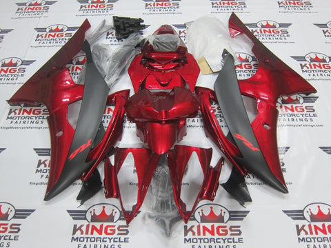 YAMAHA YZF-R6 (2008-2016) CANDY APPLE RED & MATTE BLACK FAIRINGS at KingsMotoryclceFairings.com