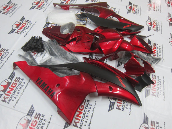 Yamaha R6 Fairings (2008-2016) Candy Apple Red, Matte Black