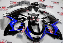 Black, Blue and White Fairing Kit for a 1998, 1999, 2000, 2001, 2002, 2003, 2004, 2005, 2006 & 2007 Yamaha YZF600R motorcycle