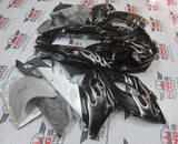 YAMAHA YZF600R (1998-2007) BLACK & SILVER FLAME FAIRINGS at KingsMotorcycleFairings.com