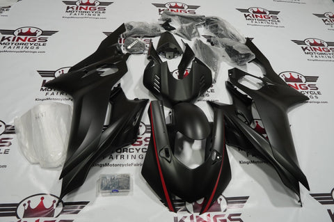 YAMAHA YZF-R6 Fairings (2017-2022) Matte Black, Red at KingsMotorcycleFairings.com