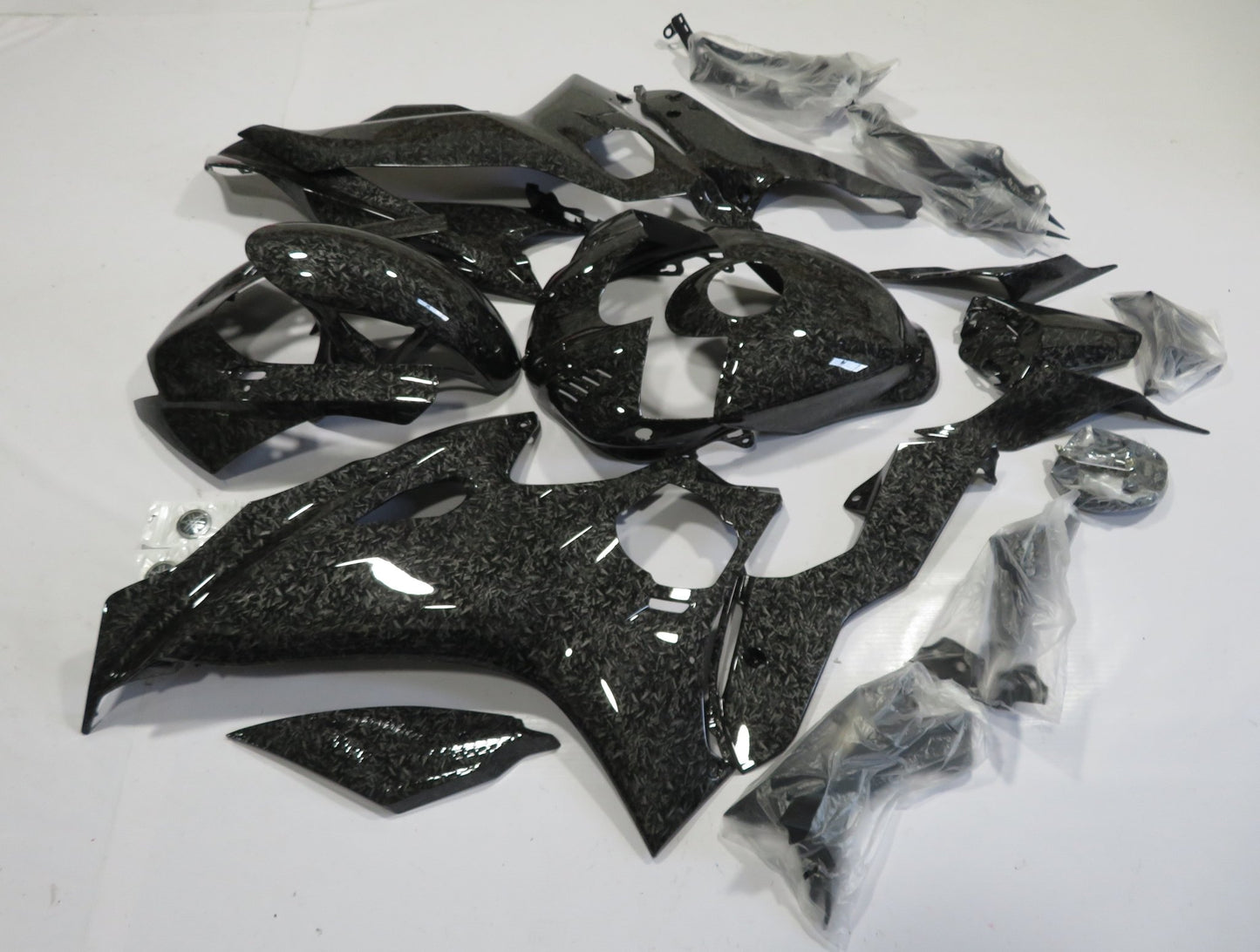 YAMAHA R6 Fairings (2017-2022) Faux Forged Carbon Fiber at KingsMotorcycleFairings.com