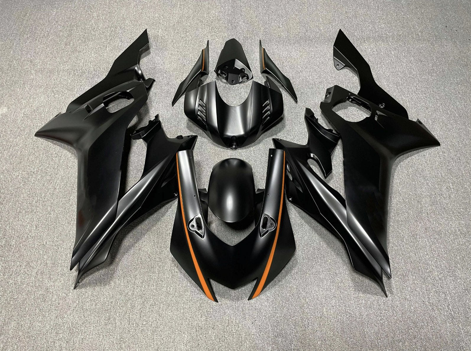 YAMAHA R6 Fairings (2017-2022) Matte Black, Orange at KingsMotorcycleFairings.com