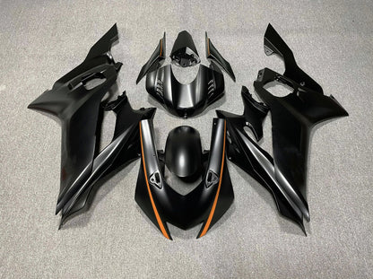 YAMAHA R6 Fairings (2017-2022) Matte Black, Orange at KingsMotorcycleFairings.com