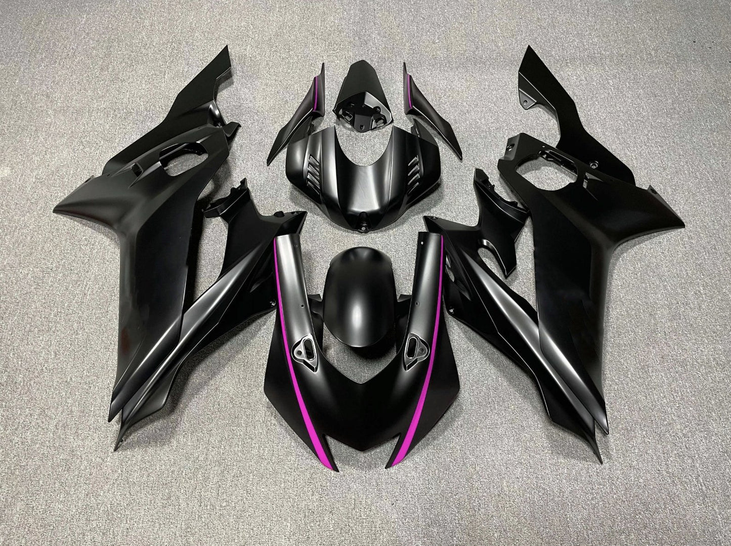 YAMAHA R6 Fairings (2017-2022) Matte Black, Pink at KingsMotorcycleFairings.com